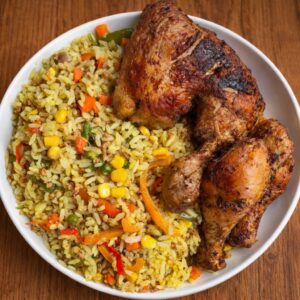 Elegant Fried Rice with grilled chicken